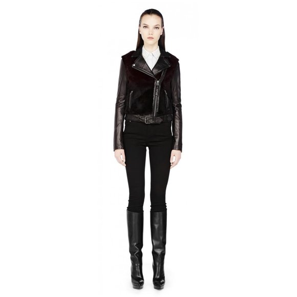 Mackage Jackets & Blazers - Mackage Tamika Leather Ombre Dyed Fur Moto Jacket